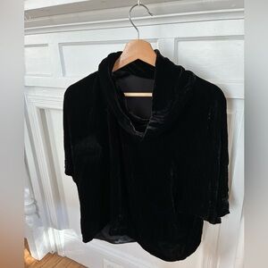Eileen Fisher Black Velvet Cowl Neck Top